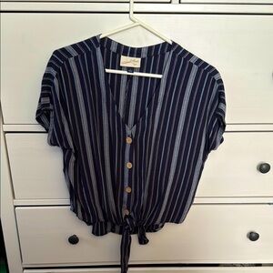 Women's Black Striped Top